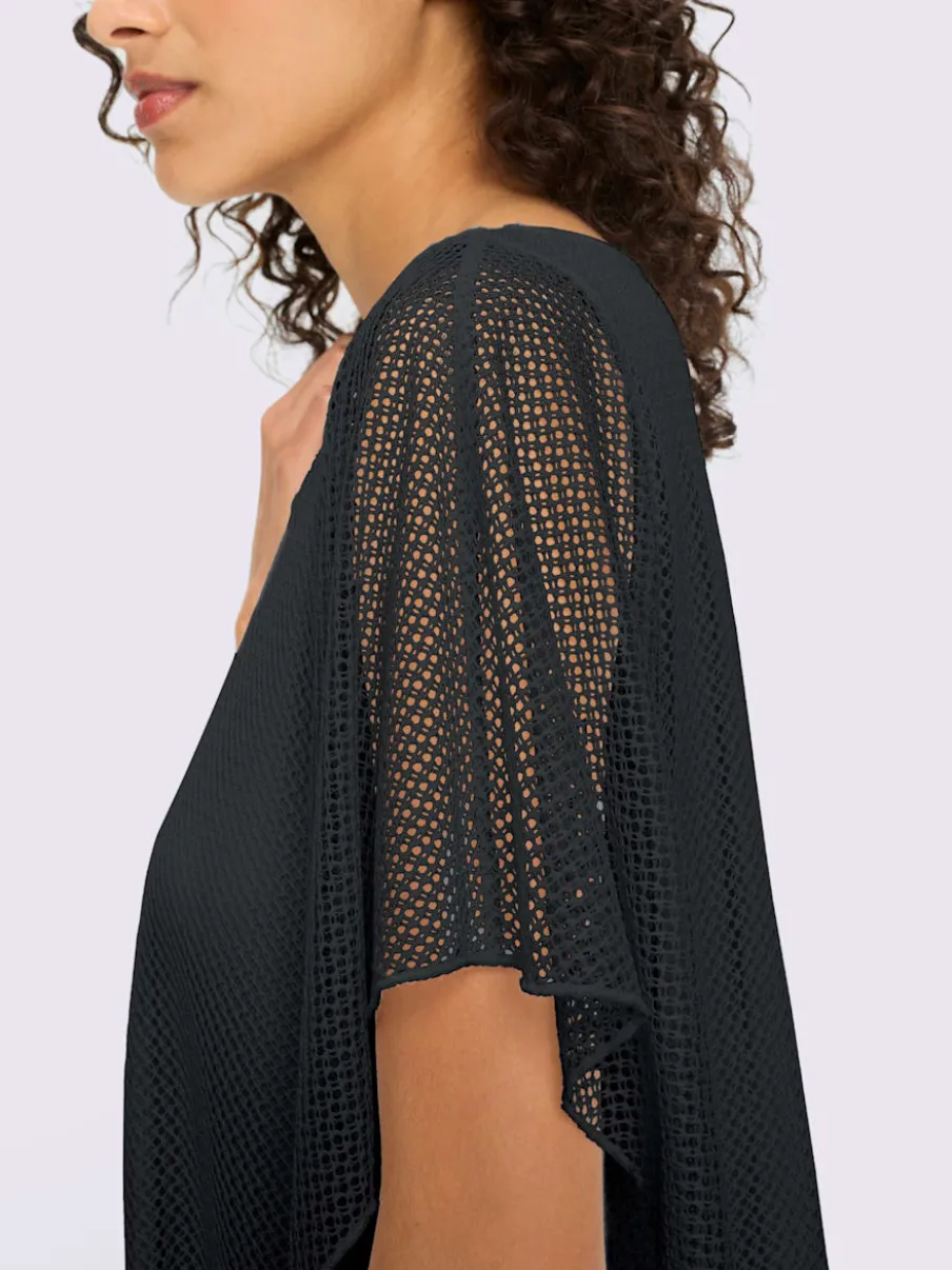 T-shirt à manches kimono avec motif ajouré et débardeur intégré