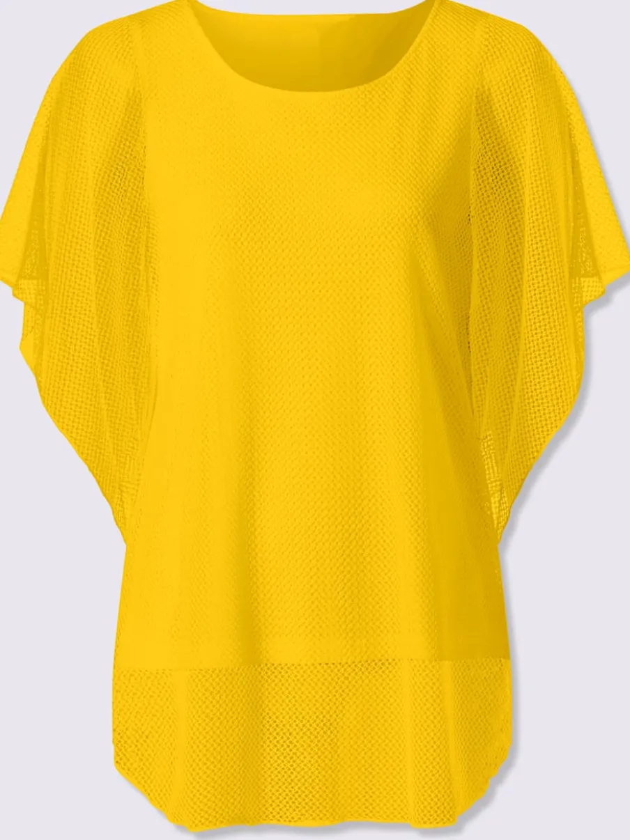 T-shirt à manches kimono avec motif ajouré et débardeur intégré