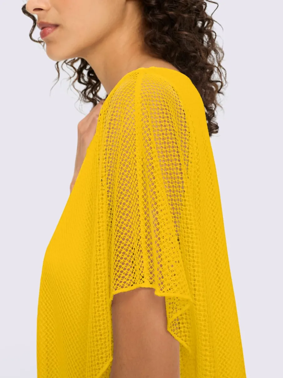 T-shirt à manches kimono avec motif ajouré et débardeur intégré