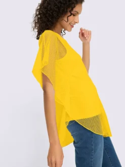 T-shirt à manches kimono avec motif ajouré et débardeur intégré