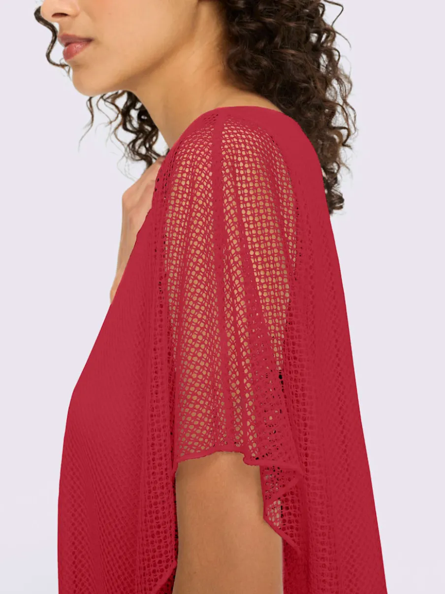 T-shirt à manches kimono avec motif ajouré et débardeur intégré