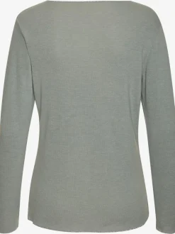 T-shirt à manches longues avec bords pailletés et finitions raffinées