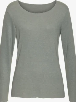 T-shirt à manches longues avec bords pailletés et finitions raffinées