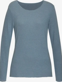 T-shirt à manches longues avec bords pailletés et finitions raffinées