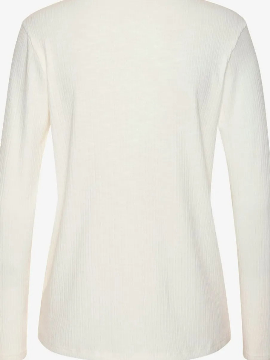 T-shirt à manches longues avec col rond en viscose et polyester recyclé