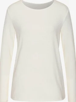 T-shirt à manches longues avec col rond en viscose et polyester recyclé