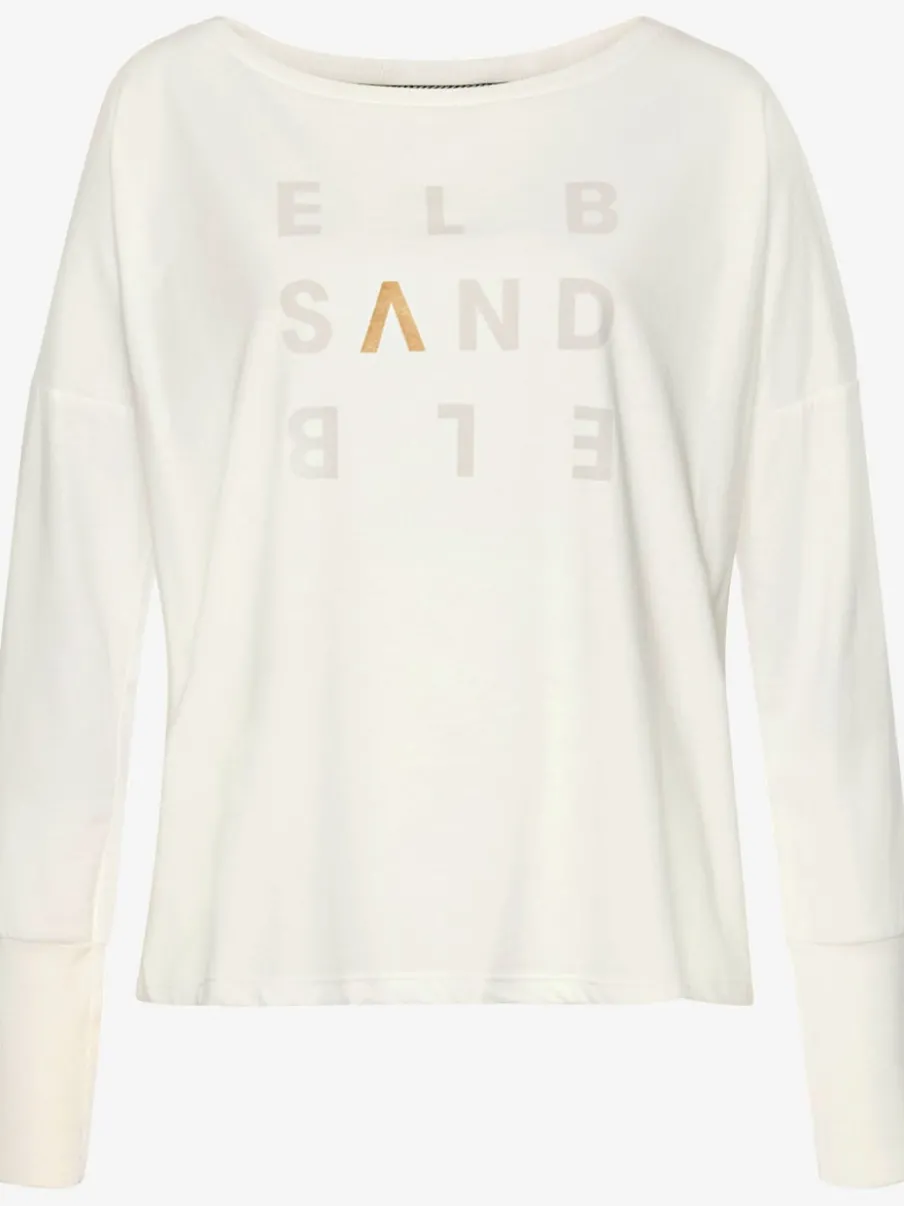 T-shirt à manches longues avec logo et bords-côtes