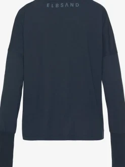 T-shirt à manches longues avec logo et bords-côtes
