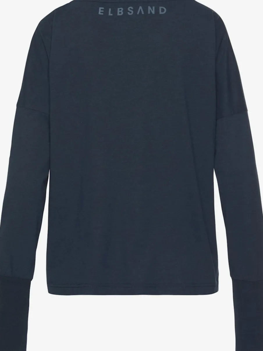 T-shirt à manches longues avec logo et bords-côtes