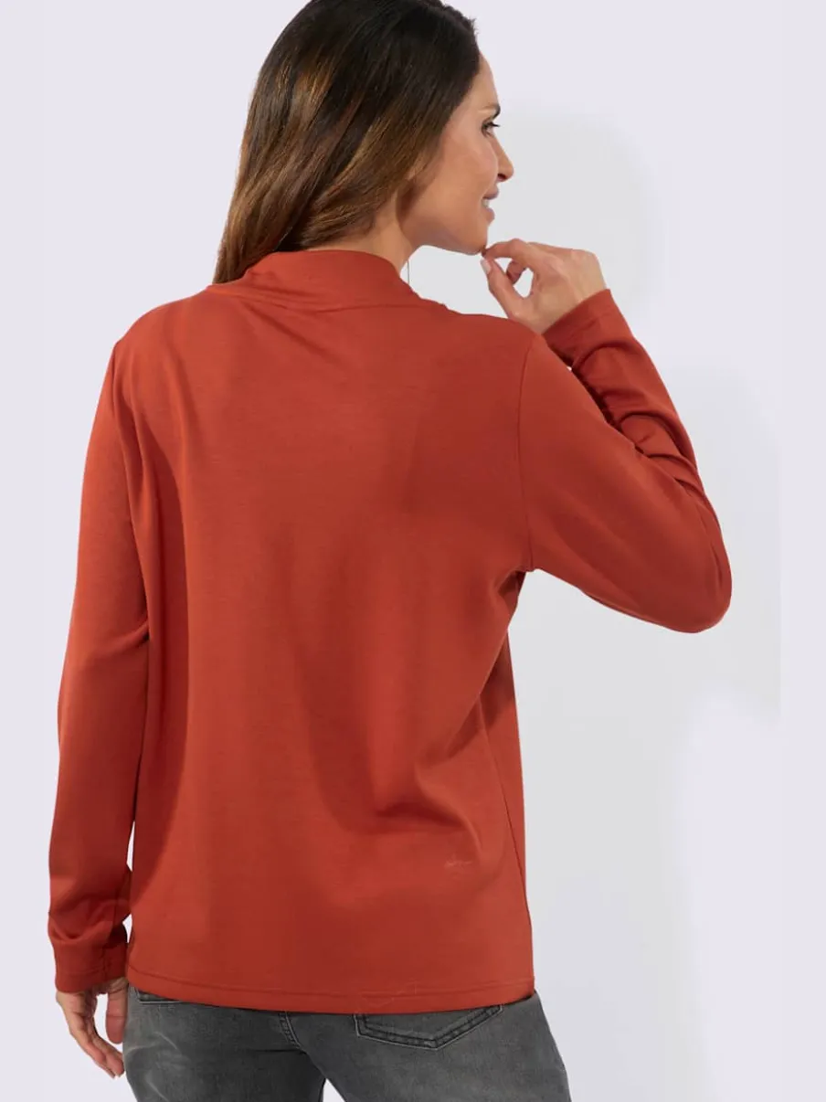T-shirt à manches longues avec lettrage et embellissements brillants
