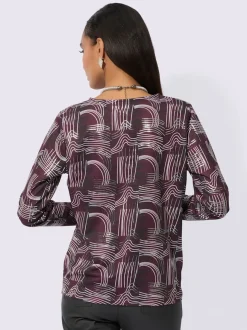 T-shirt à manches longues avec motif graphique en coton
