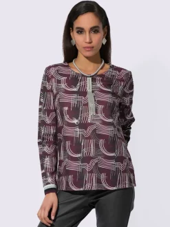 T-shirt à manches longues avec motif graphique en coton