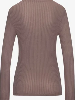 T-shirt à manches longues avec patte de boutonnage et boutons imitation corne