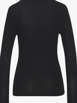 T-shirt à manches longues avec patte de boutonnage et boutons imitation corne