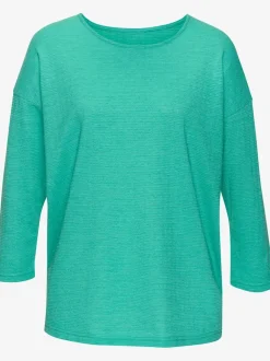 T-shirt manches longues à col rond en tricot structuré