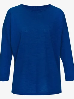 T-shirt manches longues à col rond en tricot structuré