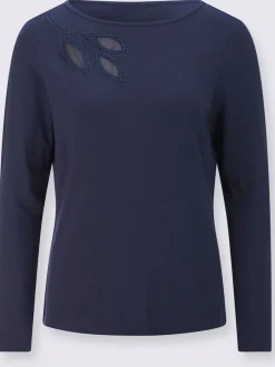 T-shirt à manches longues découpes raffinées