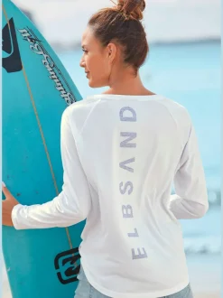 T-shirt à manches longues encolure ronde en coton doux