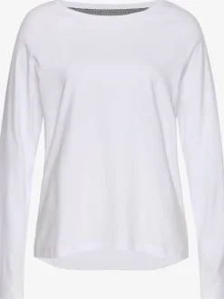 T-shirt à manches longues encolure ronde en coton doux