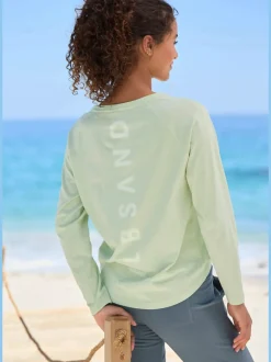 T-shirt à manches longues encolure ronde en coton doux