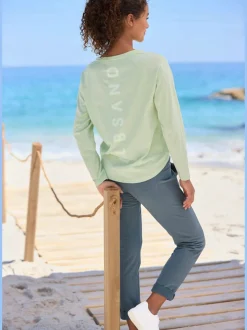 T-shirt à manches longues encolure ronde en coton doux