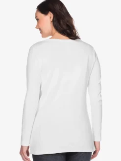 T-shirt à manches longues encolure ronde dégagée