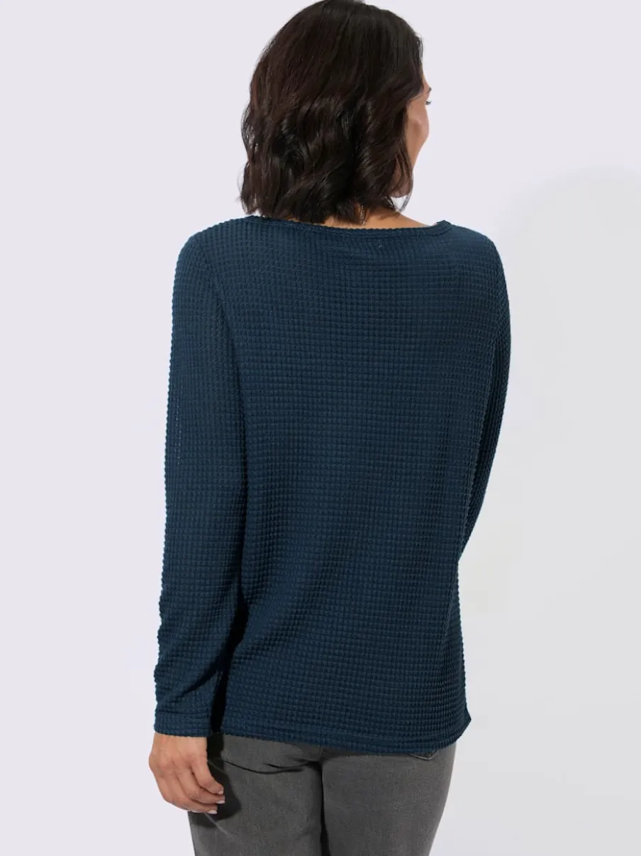 T-shirt à manches longues encolure en u féminine
