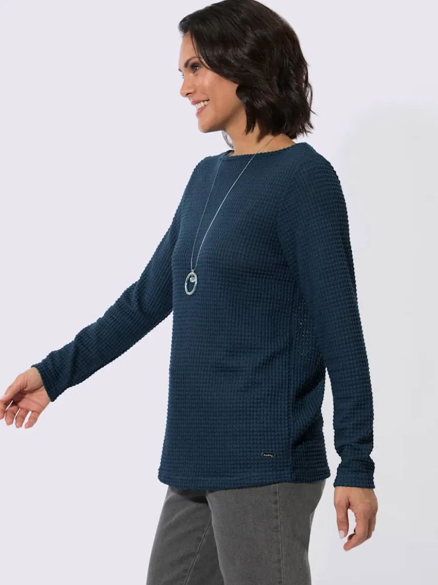 T-shirt à manches longues encolure en u féminine