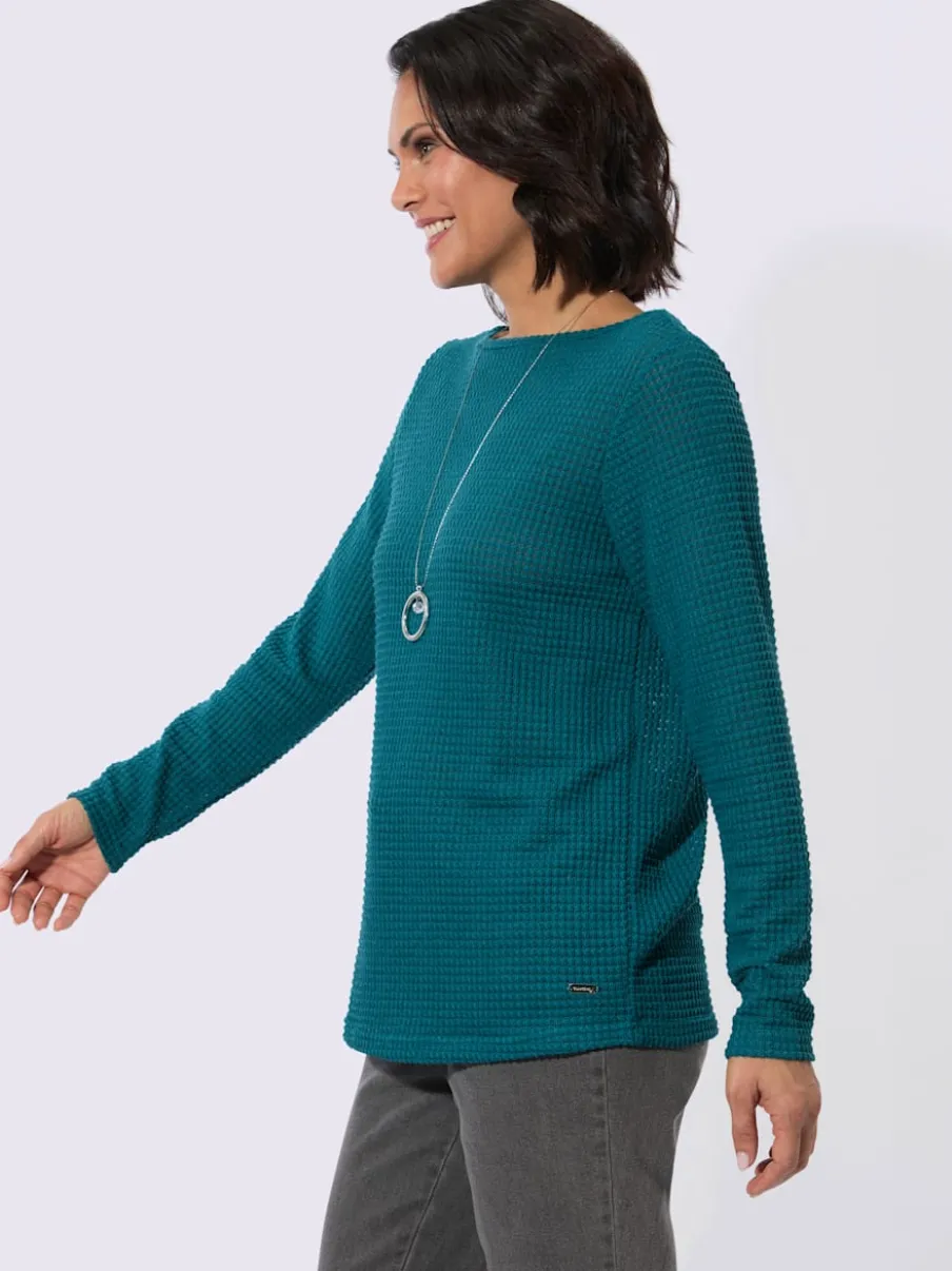 T-shirt à manches longues encolure en u féminine
