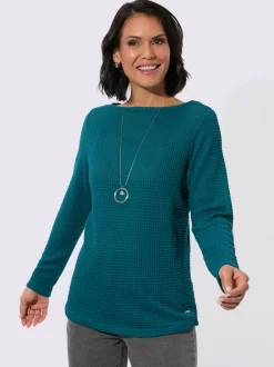 T-shirt à manches longues encolure en u féminine