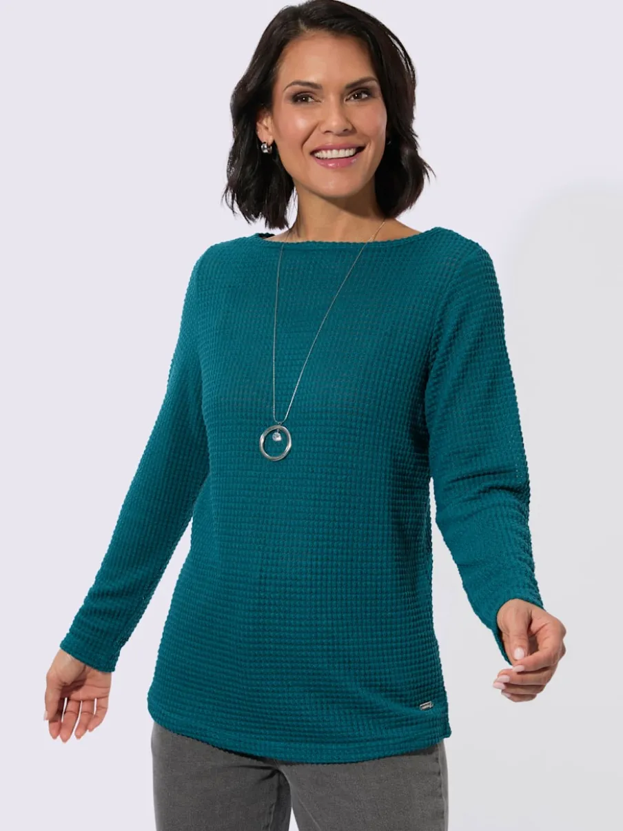 T-shirt à manches longues encolure en u féminine