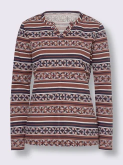 T-shirt à manches longues en coton avec motifs graphiques