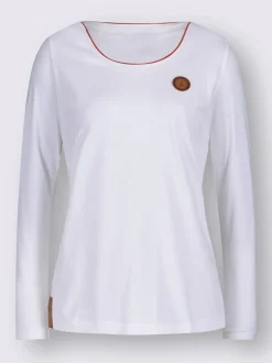 T-shirt à manches longues en jersey avec passepoils contrastés