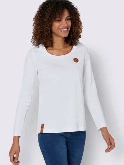 T-shirt à manches longues en jersey avec passepoils contrastés