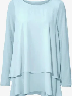 T-shirt à manches longues en mousseline transparente raffinée