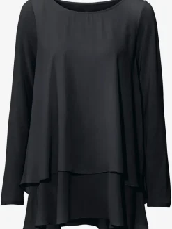 T-shirt à manches longues en mousseline transparente raffinée