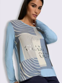 T-shirt à manches longues imprimé graphique
