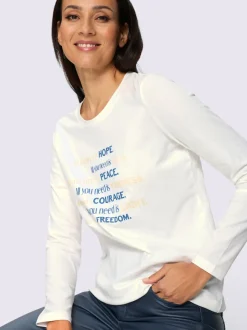 T-shirt à manches longues inscription tendance