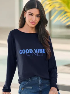 T-shirt à manches longues qualité maille imprimée
