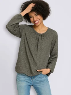 T-shirt à manches longues tissu structuré de qualité