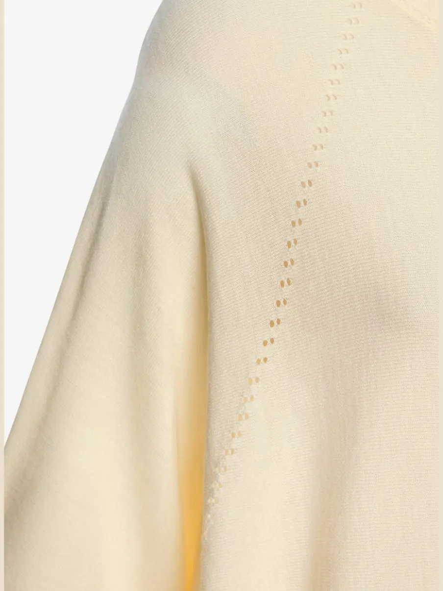 T-shirt à manches mi-longues avec motif en tricot ajouré