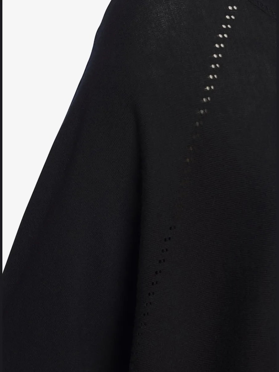 T-shirt à manches mi-longues avec motif en tricot ajouré