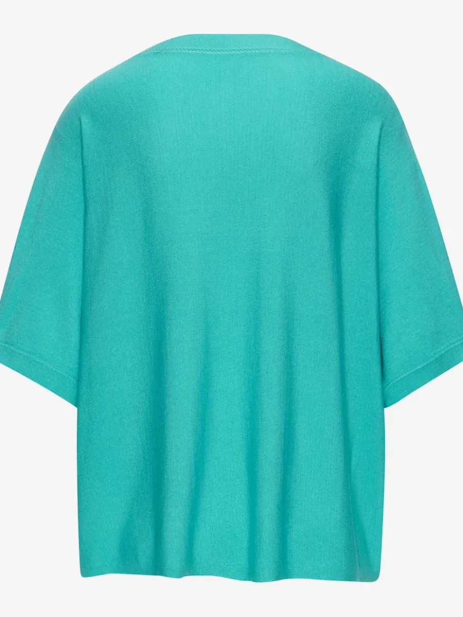 T-shirt à manches mi-longues avec motif en tricot ajouré