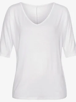 T-shirt manches mi-longues avec découpe et encolure en V