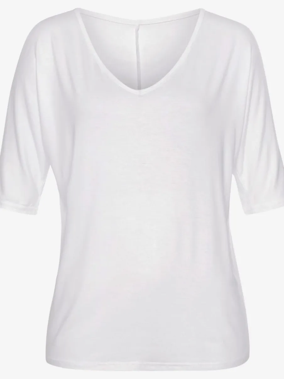 T-shirt manches mi-longues avec découpe et encolure en V