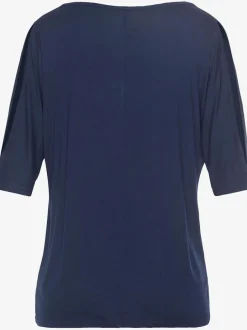 T-shirt manches mi-longues avec découpe et encolure en V