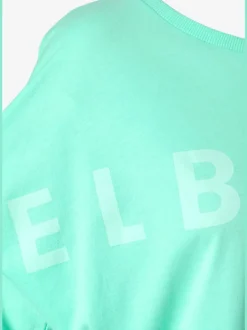 T-shirt à manches mi-longues encolure ronde logo imprimé