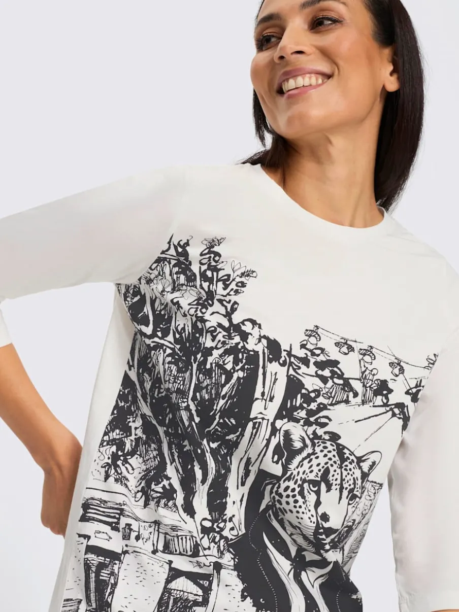 T-shirt à manches 3/4 pur coton