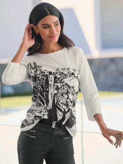 T-shirt à manches 3/4 pur coton