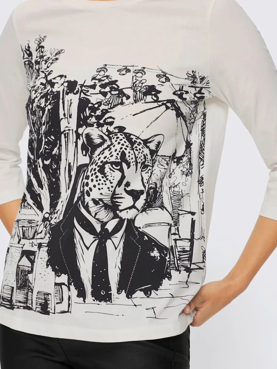 T-shirt à manches 3/4 pur coton